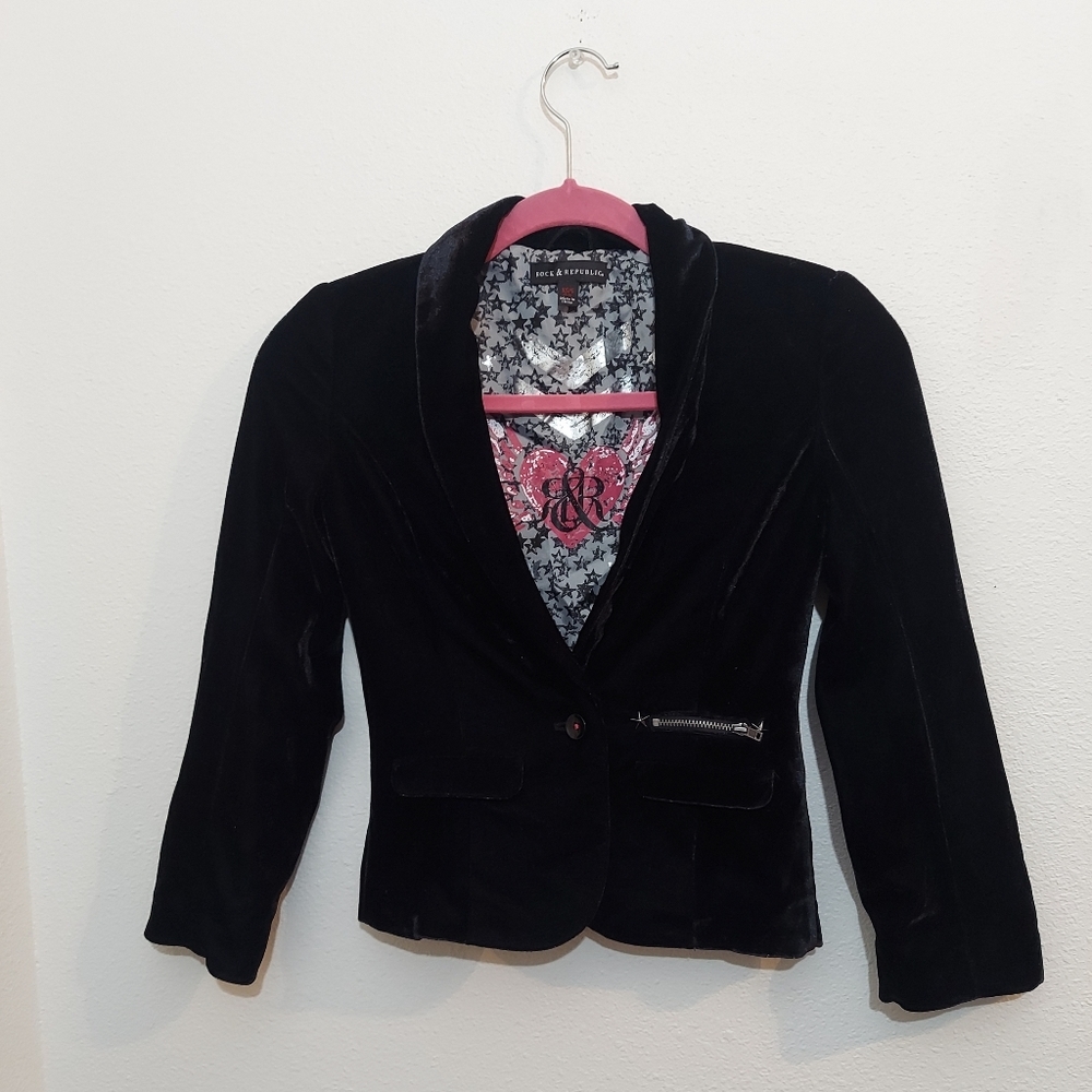 Rock & Republic Girls Velvet Blazer Small